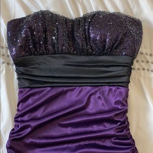 Purple Strapless Dress
